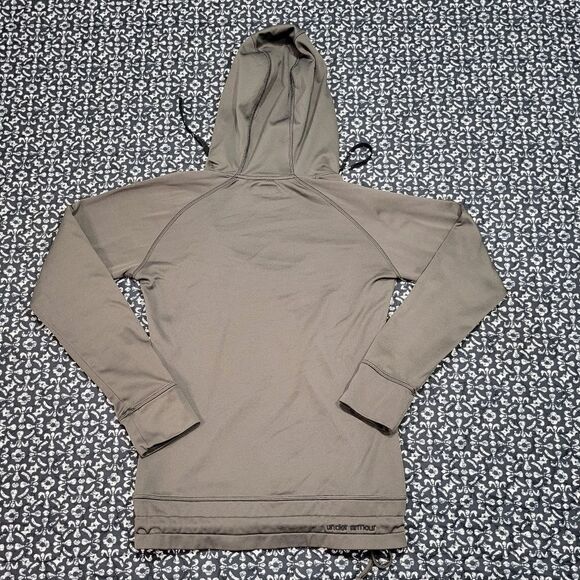 Under Armour Gray Scoop Neck Tie Waist Cozy Casual Athleisure Hooded Sweatshirt - Picture 2 of 9